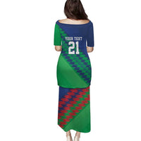 Namibia Cricket Custom Puletasi Namibian Sporty Pattern Flag Motif - Wonder Print Shop