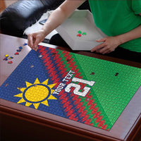 Namibia Cricket Custom Puzzle Namibian Sporty Pattern Flag Motif - Wonder Print Shop