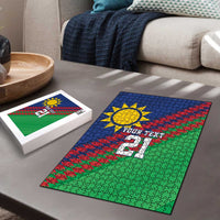 Namibia Cricket Custom Puzzle Namibian Sporty Pattern Flag Motif - Wonder Print Shop