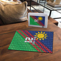 Namibia Cricket Custom Puzzle Namibian Sporty Pattern Flag Motif - Wonder Print Shop