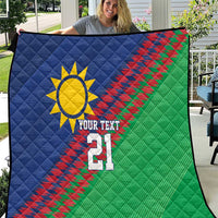 Namibia Cricket Custom Quilt Namibian Sporty Pattern Flag Motif - Wonder Print Shop