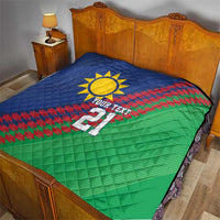 Namibia Cricket Custom Quilt Namibian Sporty Pattern Flag Motif - Wonder Print Shop