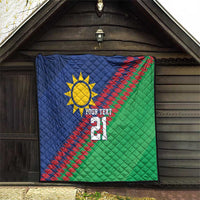 Namibia Cricket Custom Quilt Namibian Sporty Pattern Flag Motif - Wonder Print Shop