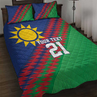 Namibia Cricket Custom Quilt Bed Set Namibian Sporty Pattern Flag Motif - Wonder Print Shop