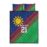 Namibia Cricket Custom Quilt Bed Set Namibian Sporty Pattern Flag Motif - Wonder Print Shop