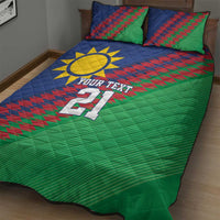 Namibia Cricket Custom Quilt Bed Set Namibian Sporty Pattern Flag Motif - Wonder Print Shop