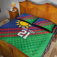 Namibia Cricket Custom Quilt Bed Set Namibian Sporty Pattern Flag Motif - Wonder Print Shop