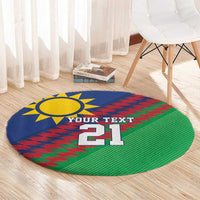 Namibia Cricket Custom Round Carpet Namibian Sporty Pattern Flag Motif - Wonder Print Shop
