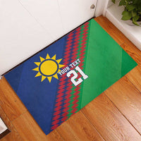 Namibia Cricket Custom Rubber Doormat Namibian Sporty Pattern Flag Motif - Wonder Print Shop
