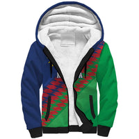 Namibia Cricket Custom Sherpa Hoodie Namibian Sporty Pattern Flag Motif - Wonder Print Shop