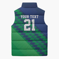 Namibia Cricket Custom Sleeveless Puffer Jacket Namibian Sporty Pattern Flag Motif - Wonder Print Shop