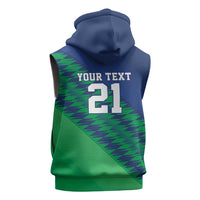 Namibia Cricket Custom Sleeveless Zip Hoodie Namibian Sporty Pattern Flag Motif - Wonder Print Shop