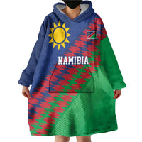Namibia Cricket Custom Wearable Blanket Hoodie Namibian Sporty Pattern Flag Motif - Wonder Print Shop