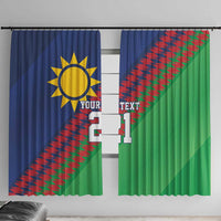 Namibia Cricket Custom Window Curtain Namibian Sporty Pattern Flag Motif - Wonder Print Shop