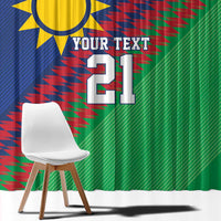 Namibia Cricket Custom Window Curtain Namibian Sporty Pattern Flag Motif - Wonder Print Shop