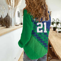 Namibia Cricket Custom Women Casual Shirt Namibian Sporty Pattern Flag Motif - Wonder Print Shop