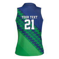 Namibia Cricket Custom Women Sleeveless Polo Shirt Namibian Sporty Pattern Flag Motif - Wonder Print Shop