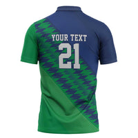 Namibia Cricket Custom Zipper Polo Shirt Namibian Sporty Pattern Flag Motif - Wonder Print Shop