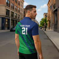 Namibia Cricket Custom Zipper Polo Shirt Namibian Sporty Pattern Flag Motif - Wonder Print Shop