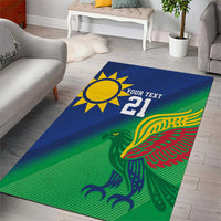 Namibia Rugby Custom Area Rug Welwitschias African Fish Eagle - Wonder Print Shop