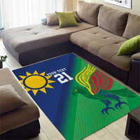 Namibia Rugby Custom Area Rug Welwitschias African Fish Eagle - Wonder Print Shop