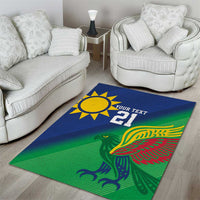 Namibia Rugby Custom Area Rug Welwitschias African Fish Eagle - Wonder Print Shop