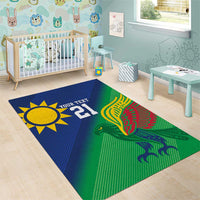 Namibia Rugby Custom Area Rug Welwitschias African Fish Eagle - Wonder Print Shop