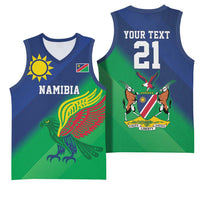 Namibia Rugby Custom Basketball Jersey Welwitschias African Fish Eagle - Wonder Print Shop