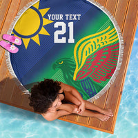 Namibia Rugby Custom Beach Blanket Welwitschias African Fish Eagle - Wonder Print Shop