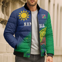 Namibia Rugby Custom Bomber Puffer Jacket Welwitschias African Fish Eagle - Wonder Print Shop
