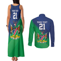 Namibia Rugby Custom Couples Matching Tank Maxi Dress and Long Sleeve Button Shirt Welwitschias African Fish Eagle - Wonder Print Shop