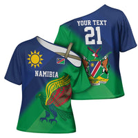 Namibia Rugby Custom Cross Shoulder Shirt Welwitschias African Fish Eagle - Wonder Print Shop