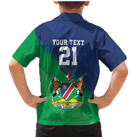 Namibia Rugby Custom Family Matching Mermaid Dress and Hawaiian Shirt Welwitschias African Fish Eagle - Wonder Print Shop