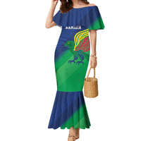 Namibia Rugby Custom Family Matching Mermaid Dress and Hawaiian Shirt Welwitschias African Fish Eagle - Wonder Print Shop