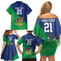 Namibia Rugby Custom Family Matching Off Shoulder Short Dress and Hawaiian Shirt Welwitschias African Fish Eagle - Wonder Print Shop