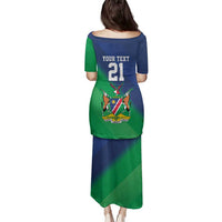 Namibia Rugby Custom Family Matching Puletasi and Hawaiian Shirt Welwitschias African Fish Eagle - Wonder Print Shop