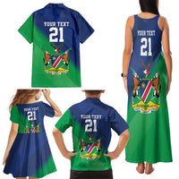 Namibia Rugby Custom Family Matching Tank Maxi Dress and Hawaiian Shirt Welwitschias African Fish Eagle - Wonder Print Shop