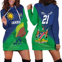 Namibia Rugby Custom Hoodie Dress Welwitschias African Fish Eagle - Wonder Print Shop