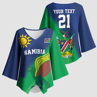 Namibia Rugby Custom Kimono Sleeve Blouse Welwitschias African Fish Eagle - Wonder Print Shop