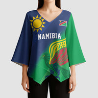 Namibia Rugby Custom Kimono Sleeve Blouse Welwitschias African Fish Eagle - Wonder Print Shop