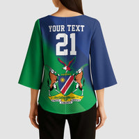 Namibia Rugby Custom Kimono Sleeve Blouse Welwitschias African Fish Eagle - Wonder Print Shop