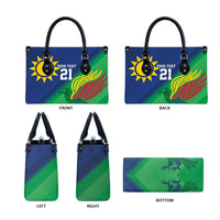 Namibia Rugby Custom Leather Bag Welwitschias African Fish Eagle - Wonder Print Shop