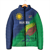 Namibia Rugby Custom Padded Jacket Welwitschias African Fish Eagle - Wonder Print Shop