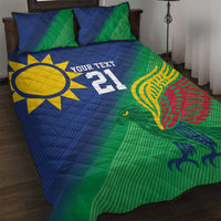 Namibia Rugby Custom Quilt Bed Set Welwitschias African Fish Eagle - Wonder Print Shop