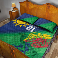 Namibia Rugby Custom Quilt Bed Set Welwitschias African Fish Eagle - Wonder Print Shop