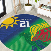 Namibia Rugby Custom Round Carpet Welwitschias African Fish Eagle - Wonder Print Shop