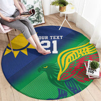 Namibia Rugby Custom Round Carpet Welwitschias African Fish Eagle - Wonder Print Shop