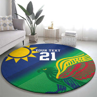 Namibia Rugby Custom Round Carpet Welwitschias African Fish Eagle - Wonder Print Shop