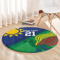 Namibia Rugby Custom Round Carpet Welwitschias African Fish Eagle - Wonder Print Shop