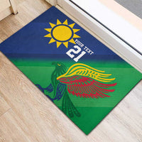 Namibia Rugby Custom Rubber Doormat Welwitschias African Fish Eagle - Wonder Print Shop